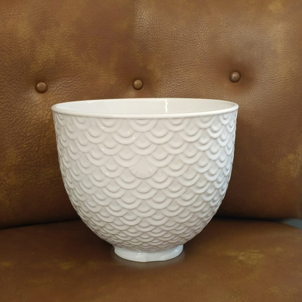 KitchenAid 5 quart white mermaid lace ceramic bowl